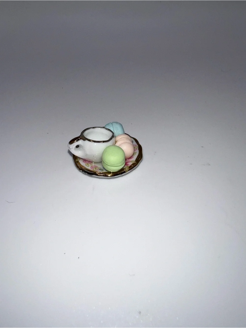 Miniature dessert plate and teacup